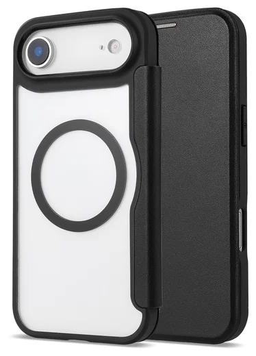 Apple iPhone Air Hoesje met MagSafe Book Case Transparant Zwart afbeelding 3