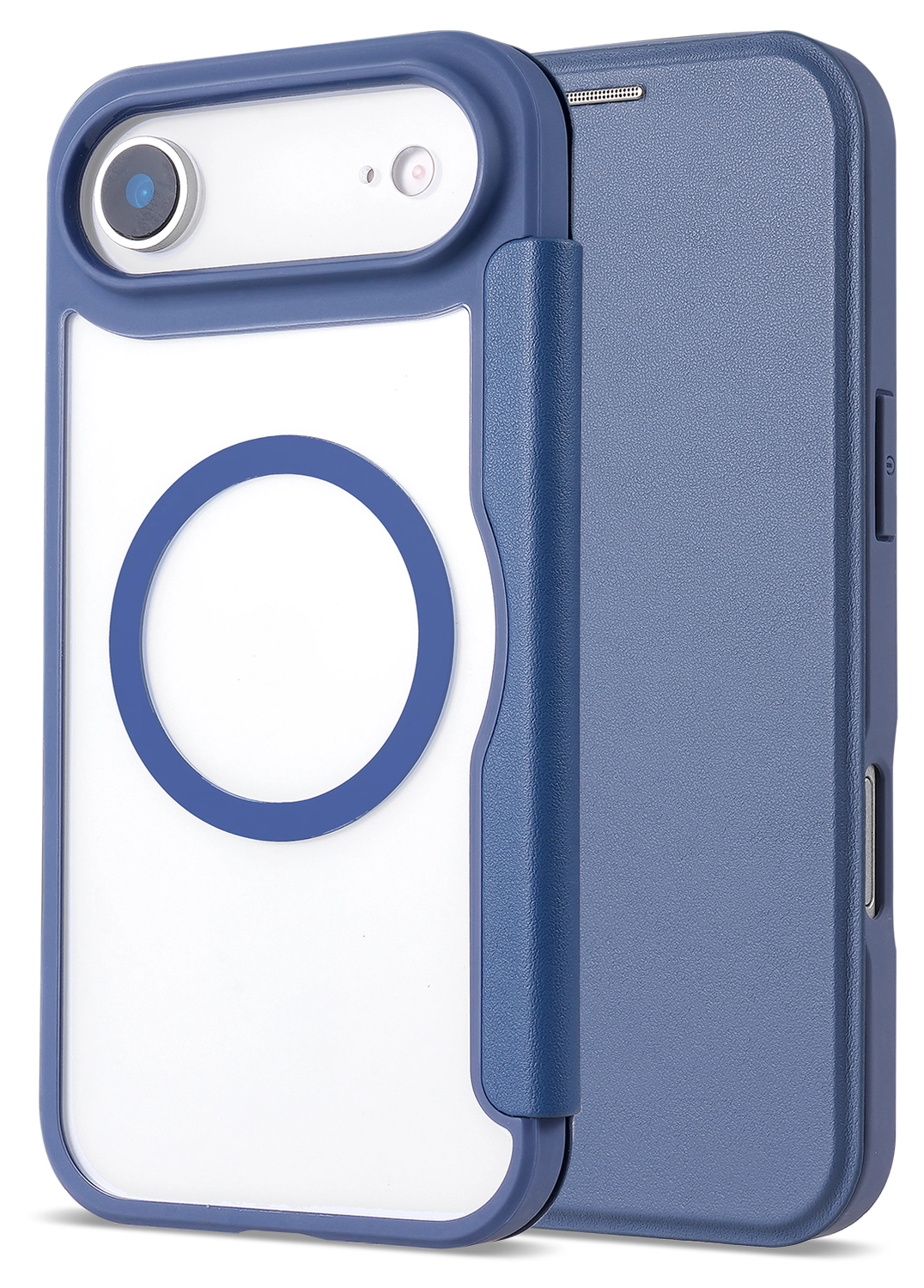 Apple iPhone Air Hoesje met MagSafe Book Case Transparant Blauw afbeelding 3
