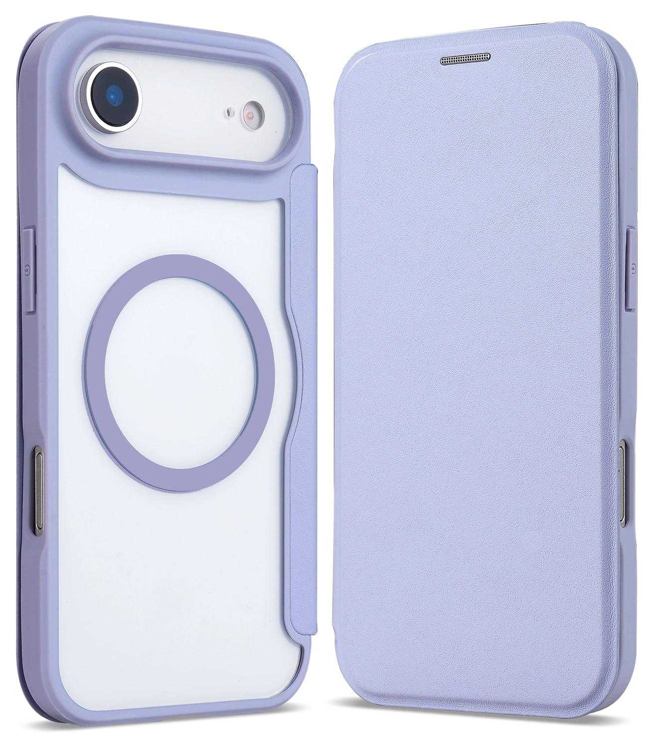 Apple iPhone Air Hoesje met MagSafe Book Case Transparant Paars afbeelding 2