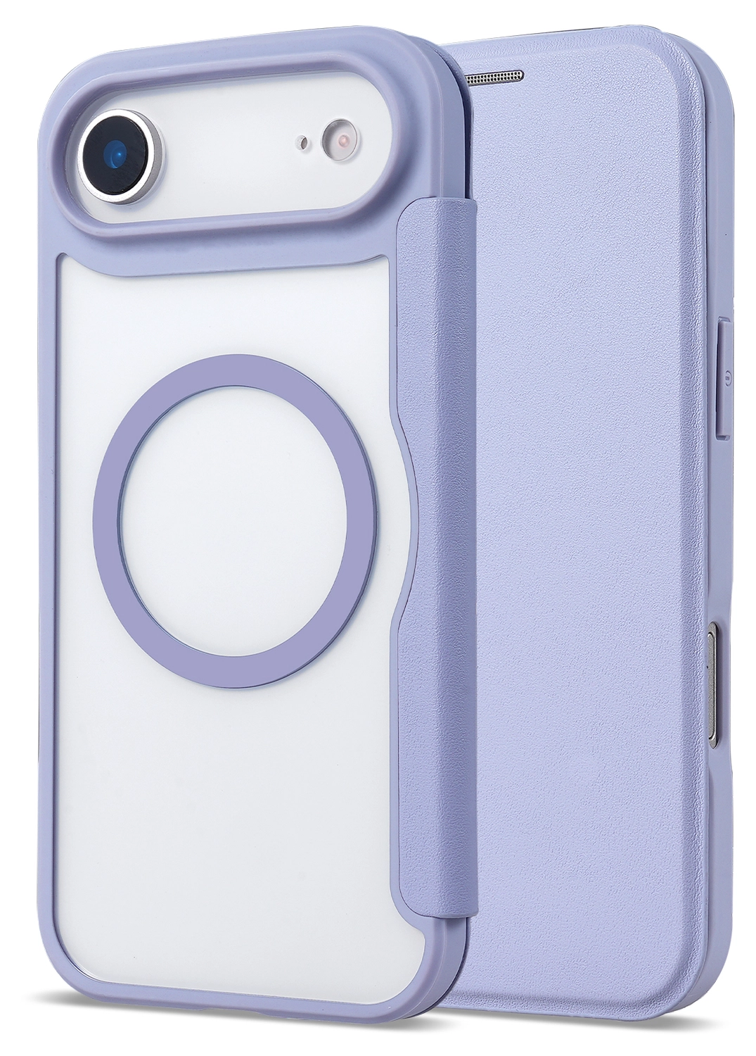 Apple iPhone Air Hoesje met MagSafe Book Case Transparant Paars afbeelding 3
