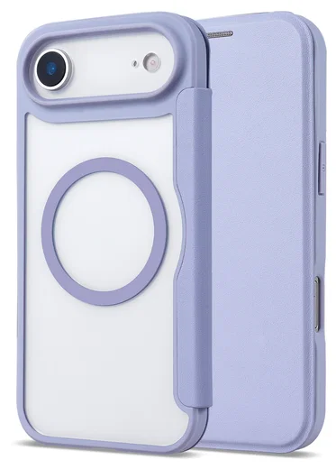 Apple iPhone Air Hoesje met MagSafe Book Case Transparant Paars afbeelding 3