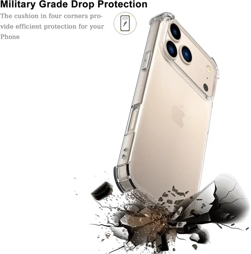 Apple iPhone 17 Pro Max Hoesje Schokbestendig en Dun TPU Back Cover Transparant afbeelding 10