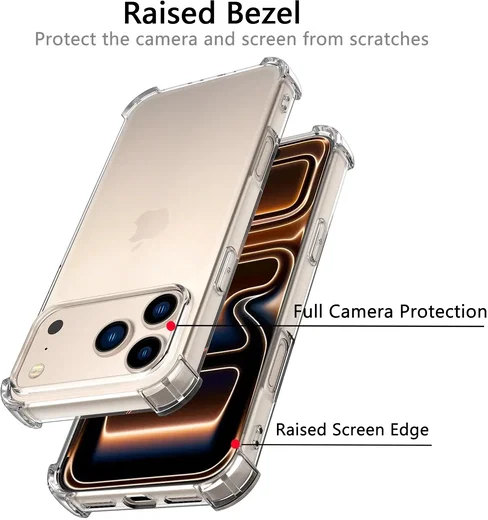 Apple iPhone 17 Pro Max Hoesje Schokbestendig en Dun TPU Back Cover Transparant afbeelding 9