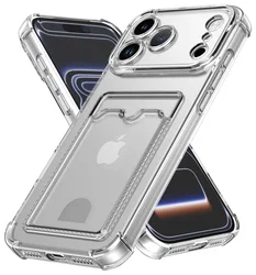 Apple iPhone 17 Pro Max Hoesje Dun TPU met Pasjeshouder Back Cover Transparant afbeelding