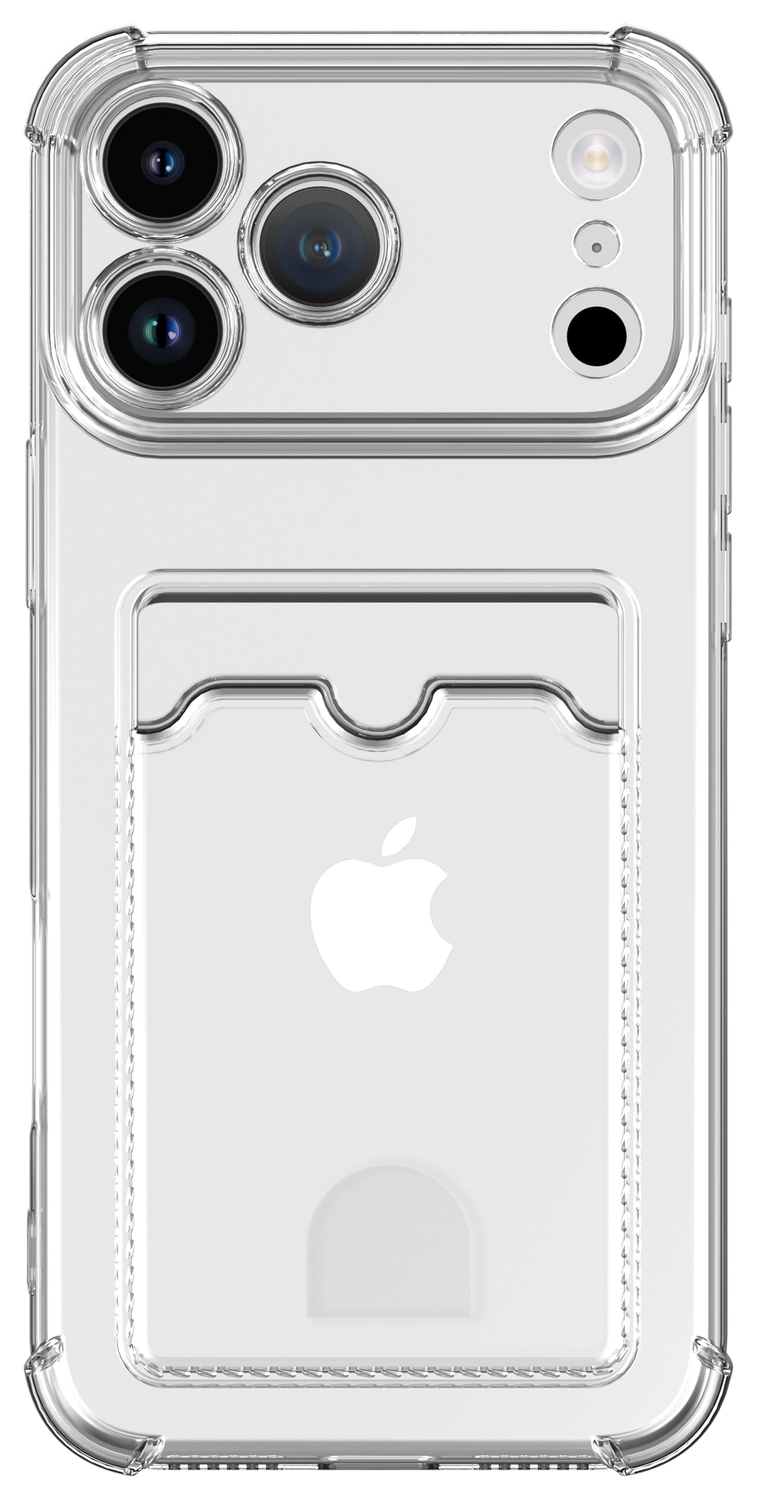 Apple iPhone 17 Pro Max Hoesje Dun TPU met Pasjeshouder Back Cover Transparant afbeelding 6