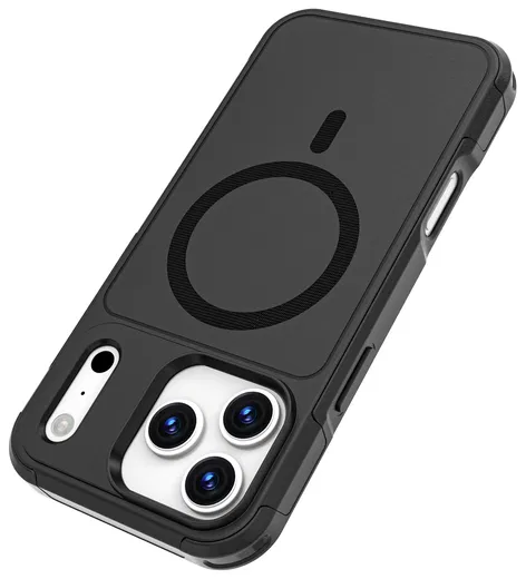 Apple iPhone 17 Pro Max Hoesje Dual-Layer Hybride Back Cover met MagSafe Zwart afbeelding 8
