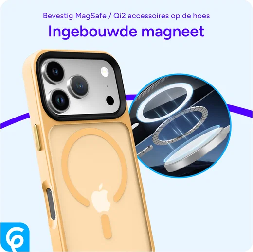 iPhone 17 Pro Max Hoesje met MagSafe Back Cover Matte Oranje iPhone 17 Pro Max Hoesje met MagSafe Back Cover Matte Oranje