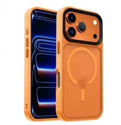 iPhone 17 Pro Max Hoesje met MagSafe Back Cover Matte Oranje afbeelding