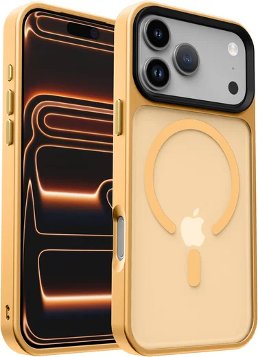 iPhone 17 Pro Max Hoesje met MagSafe Back Cover Matte Oranje afbeelding 18