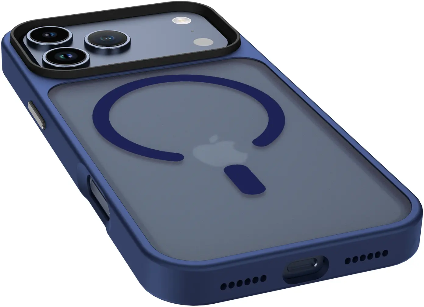 iPhone 17 Pro Max Hoesje met MagSafe Back Cover Matte Donker Blauw afbeelding 19