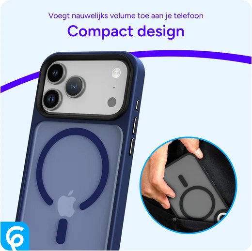 iPhone 17 Pro Max Hoesje met MagSafe Back Cover Matte Donker Blauw afbeelding 9