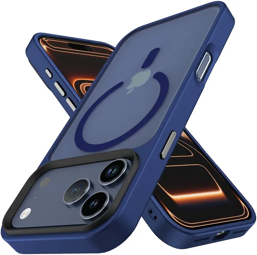 iPhone 17 Pro Max Hoesje met MagSafe Back Cover Matte Donker Blauw afbeelding 11