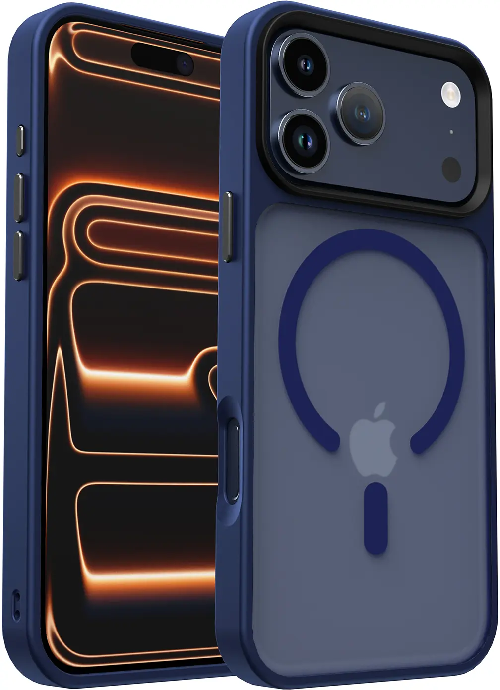 iPhone 17 Pro Max Hoesje met MagSafe Back Cover Matte Donker Blauw afbeelding 1