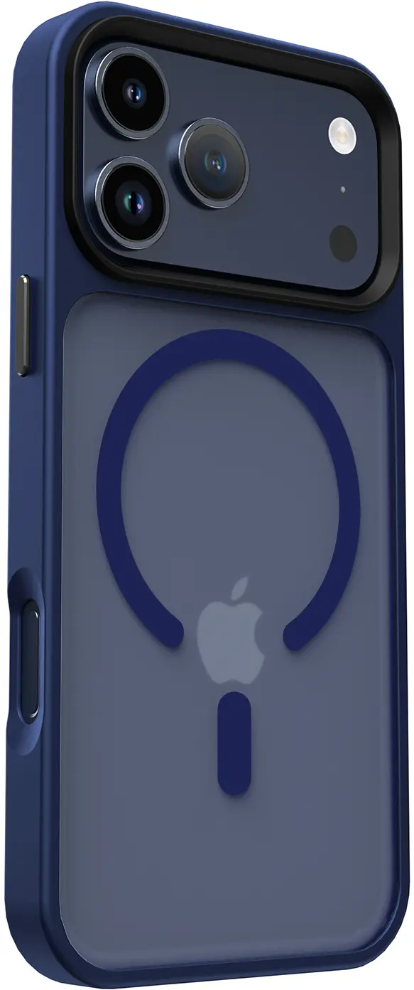 iPhone 17 Pro Max Hoesje met MagSafe Back Cover Matte Donker Blauw afbeelding 14