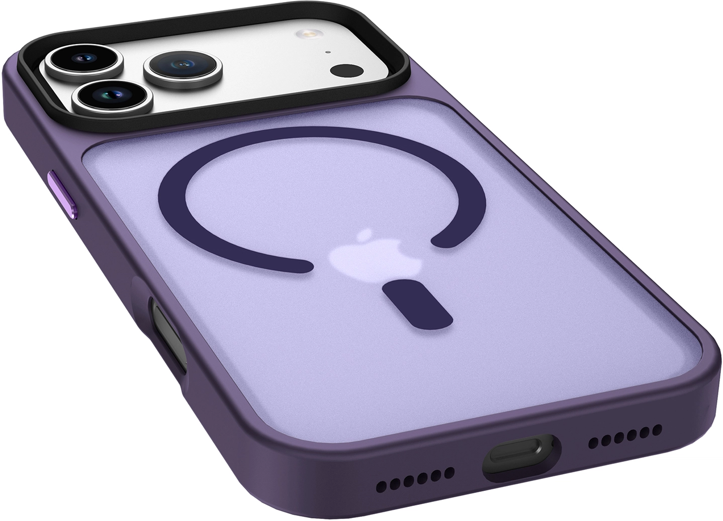 iPhone 17 Pro Max Hoesje met MagSafe Back Cover Matte Donker Paars afbeelding 14