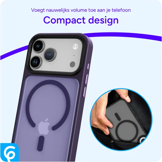 iPhone 17 Pro Max Hoesje met MagSafe Back Cover Matte Donker Paars afbeelding 9
