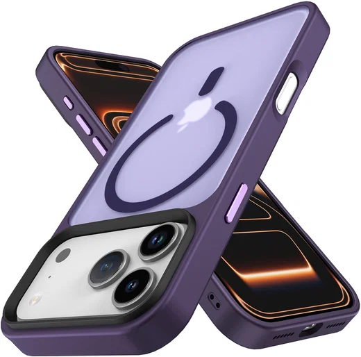iPhone 17 Pro Max Hoesje met MagSafe Back Cover Matte Donker Paars afbeelding 10