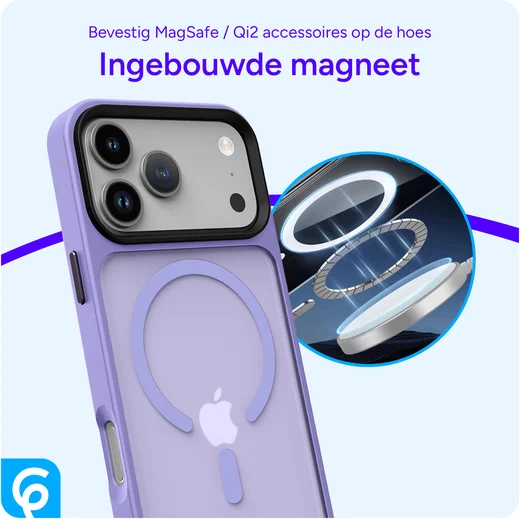 iPhone 17 Pro Max Hoesje met MagSafe Back Cover Matte Paars afbeelding 7