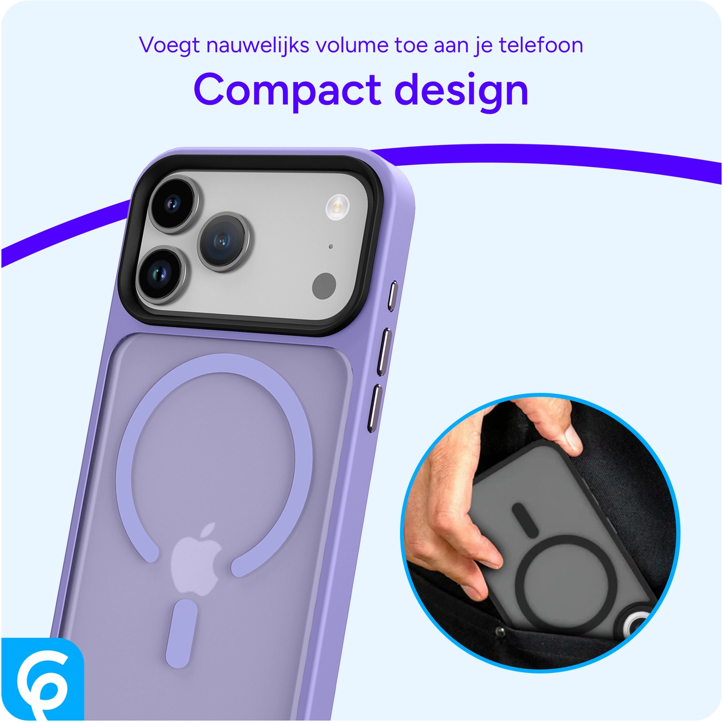 iPhone 17 Pro Max Hoesje met MagSafe Back Cover Matte Paars afbeelding 9