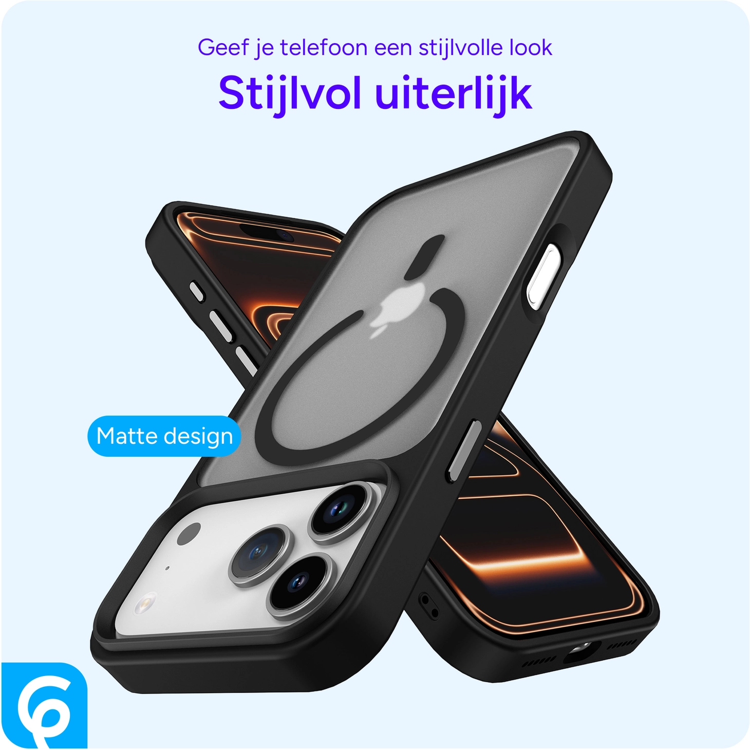 iPhone 17 Pro Max Hoesje met MagSafe Back Cover Matte Zwart afbeelding 7