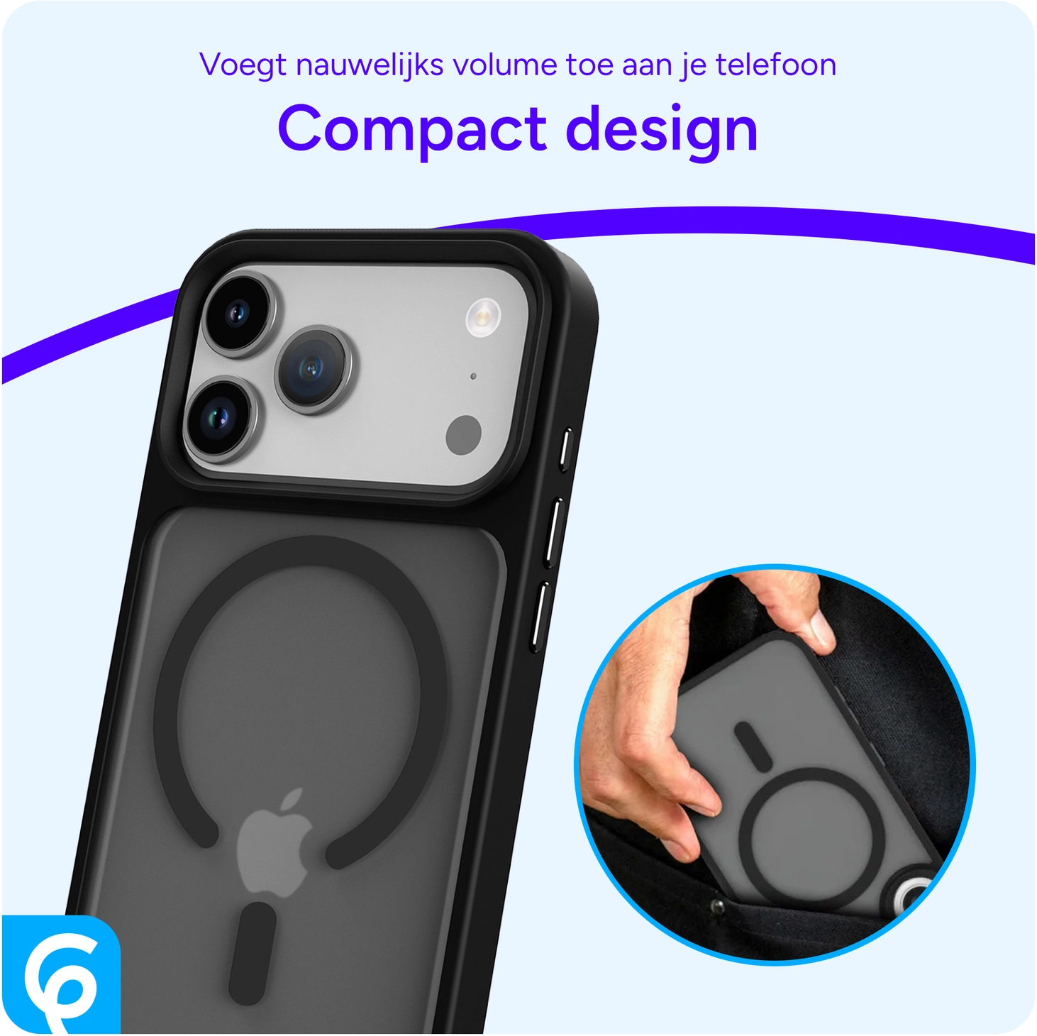 iPhone 17 Pro Max Hoesje met MagSafe Back Cover Matte Zwart afbeelding 11