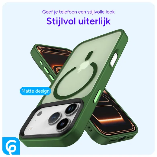 iPhone 17 Pro Max Hoesje met MagSafe Back Cover Matte Donker Groen afbeelding 2
