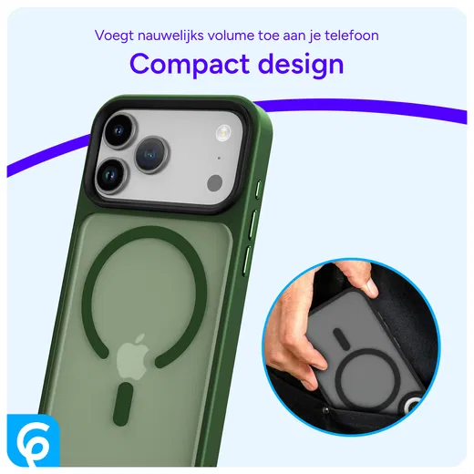 iPhone 17 Pro Max Hoesje met MagSafe Back Cover Matte Donker Groen afbeelding 7