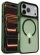 iPhone 17 Pro Max Hoesje met MagSafe Back Cover Matte Donker Groen afbeelding 1
