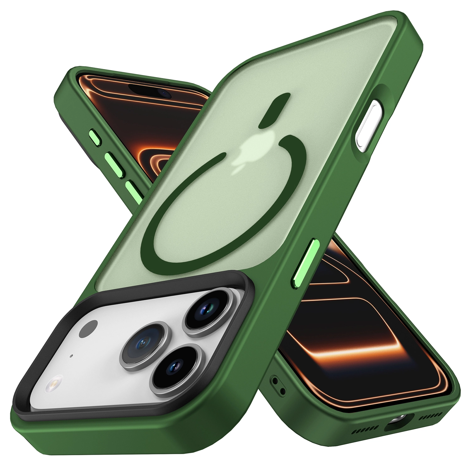 iPhone 17 Pro Max Hoesje met MagSafe Back Cover Matte Donker Groen afbeelding 9