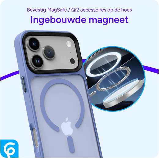 iPhone 17 Pro Max Hoesje met MagSafe Back Cover Matte Blauw afbeelding 7