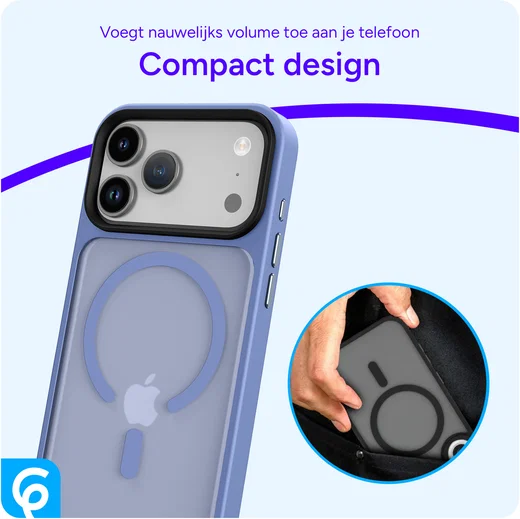 iPhone 17 Pro Max Hoesje met MagSafe Back Cover Matte Blauw afbeelding 10