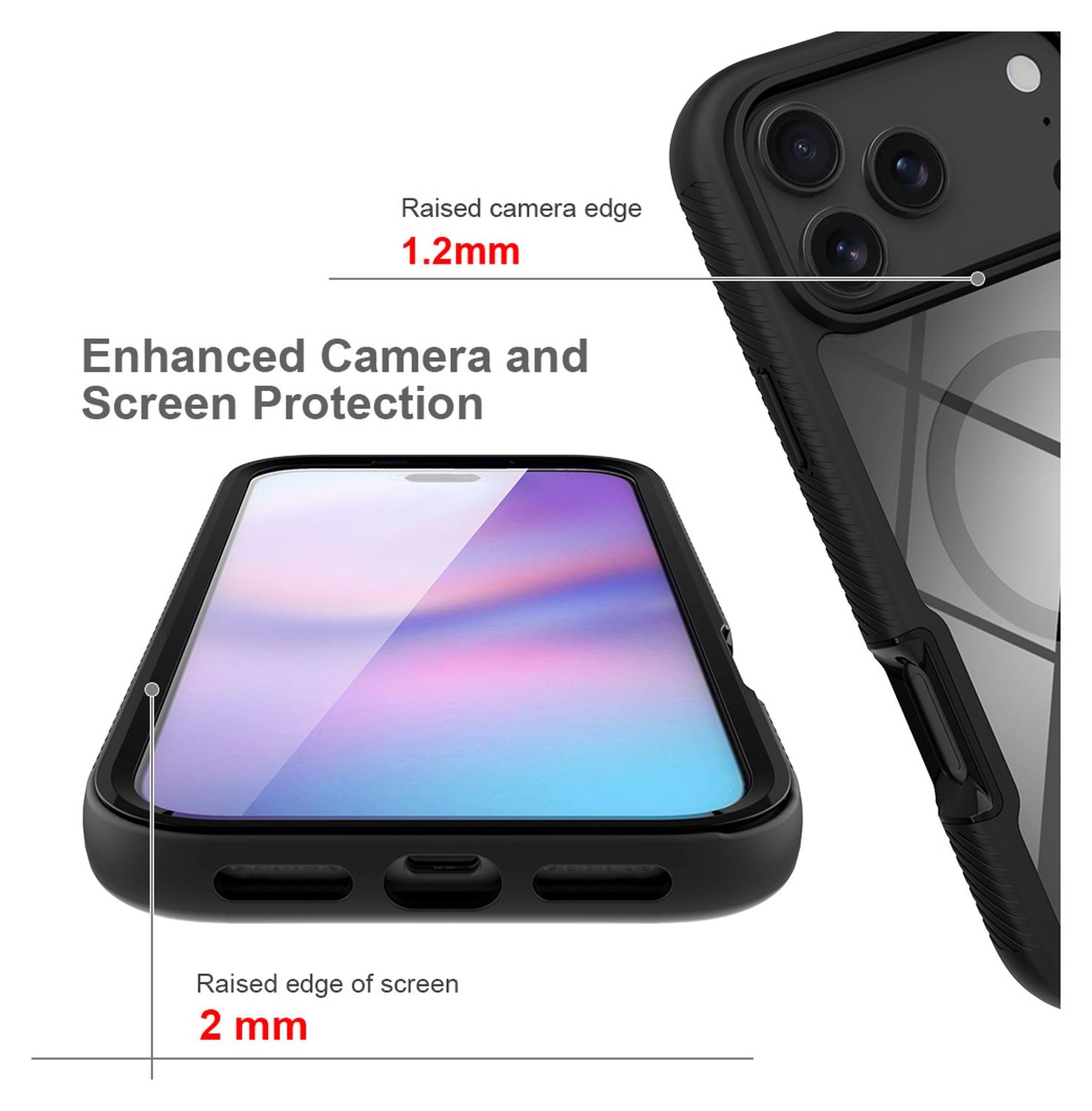 Apple iPhone 17 Pro Max Hoesje Full Protect 360° Cover met MagSafe Zwart afbeelding 5