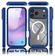 Apple iPhone 17 Pro Max Hoesje Full Protect 360° Cover met MagSafe Blauw afbeelding 6