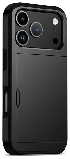 Apple iPhone 17 Pro Max Hoesje met Slider Kaarthouder Back Cover Zwart afbeelding 15