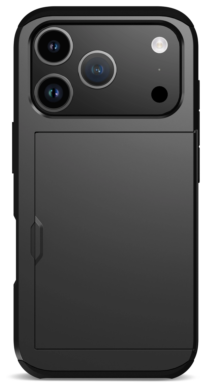 Apple iPhone 17 Pro Max Hoesje met Slider Kaarthouder Back Cover Zwart afbeelding 10