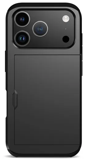 Apple iPhone 17 Pro Max Hoesje met Slider Kaarthouder Back Cover Zwart afbeelding 10