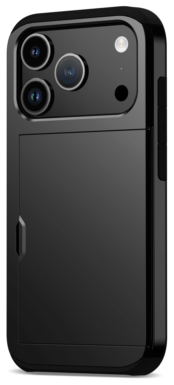 Apple iPhone 17 Pro Max Hoesje met Slider Kaarthouder Back Cover Zwart afbeelding 12