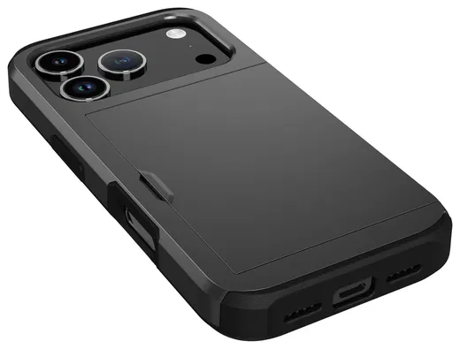 Apple iPhone 17 Pro Max Hoesje met Slider Kaarthouder Back Cover Zwart afbeelding 14