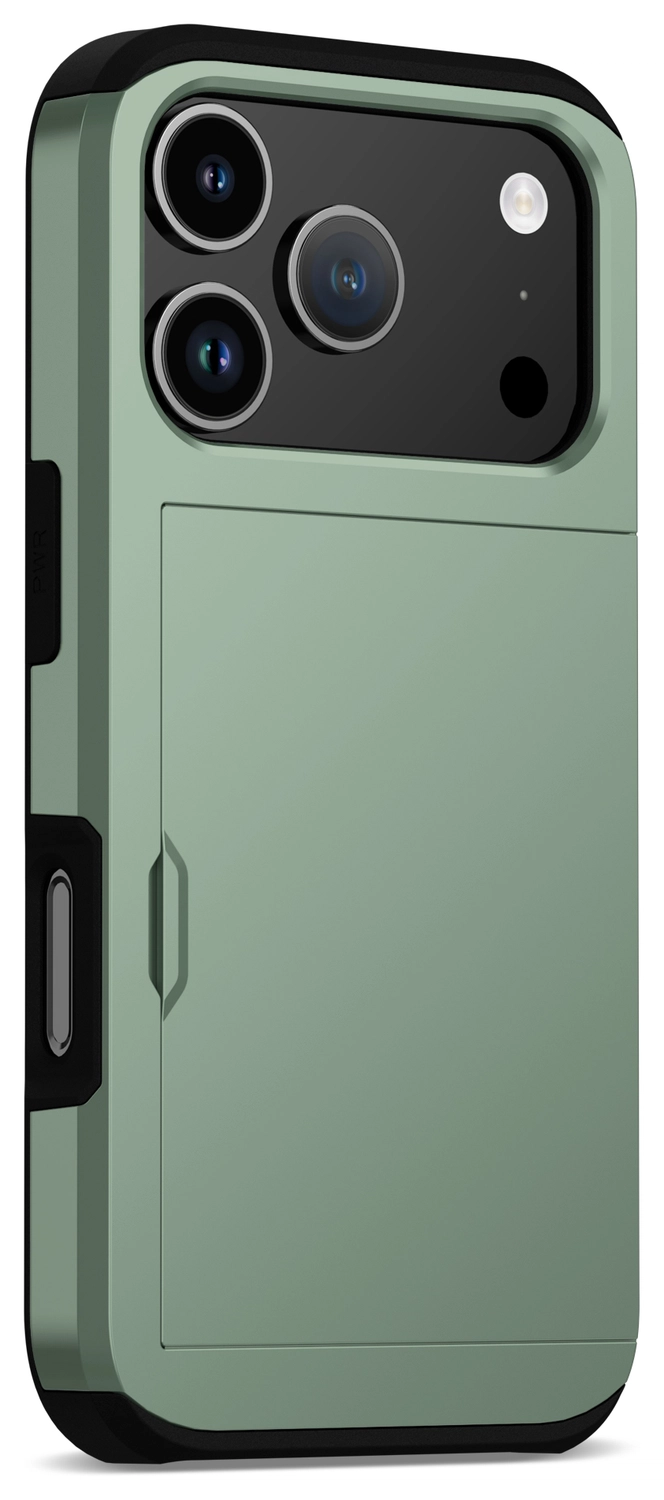 Apple iPhone 17 Pro Max Hoesje met Slider Kaarthouder Back Cover Groen afbeelding 15