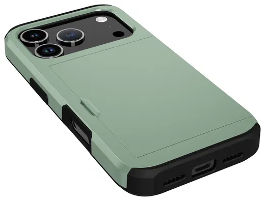 Apple iPhone 17 Pro Max Hoesje met Slider Kaarthouder Back Cover Groen afbeelding 14