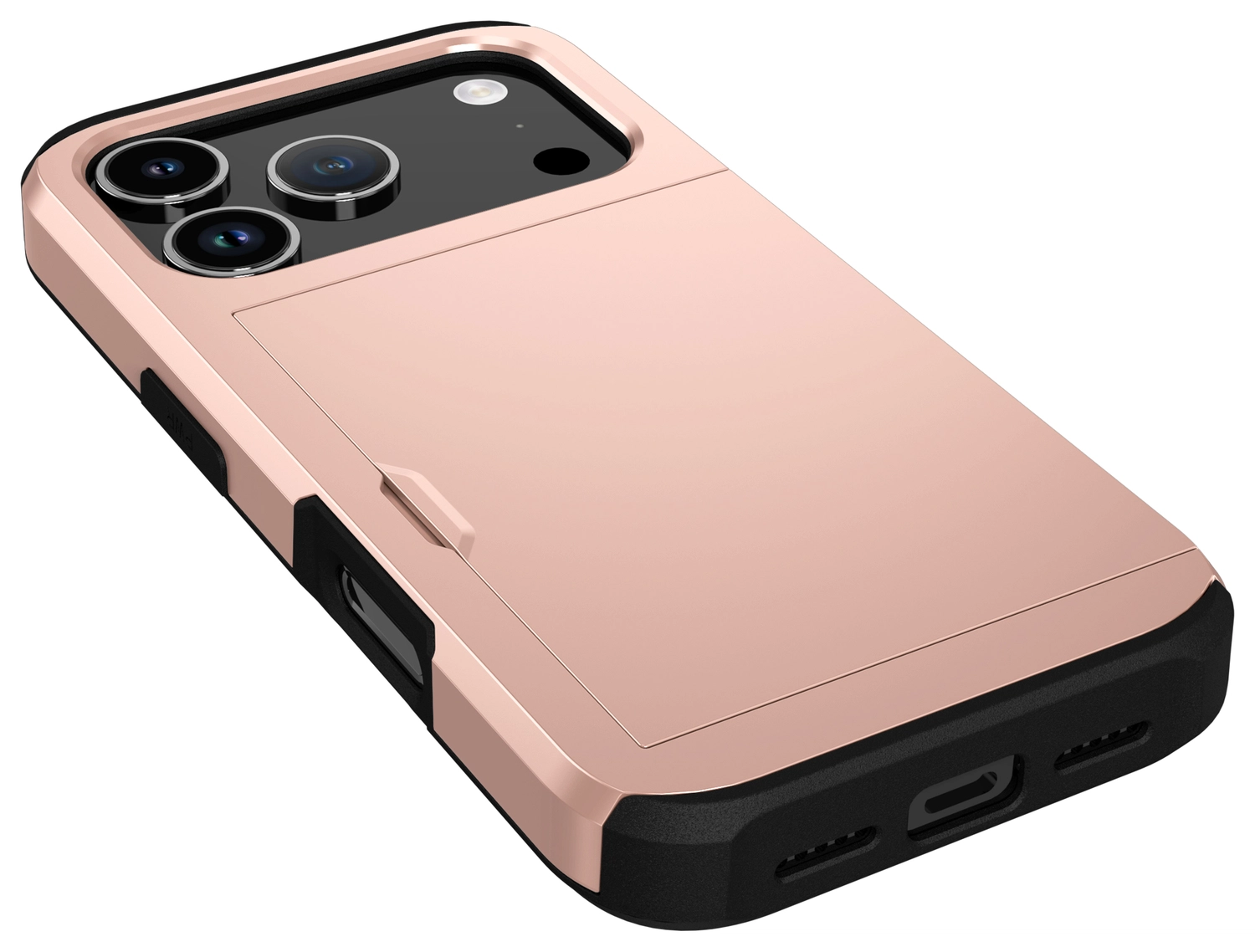 Apple iPhone 17 Pro Max Hoesje met Slider Kaarthouder Back Cover Roze afbeelding 14