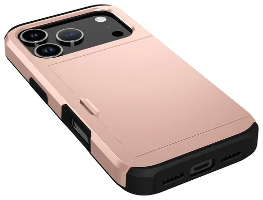 Apple iPhone 17 Pro Max Hoesje met Slider Kaarthouder Back Cover Roze afbeelding 14