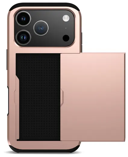 Apple iPhone 17 Pro Max Hoesje met Slider Kaarthouder Back Cover Roze afbeelding 9