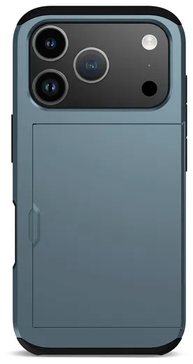 Apple iPhone 17 Pro Max Hoesje met Slider Kaarthouder Back Cover Blauw afbeelding 10