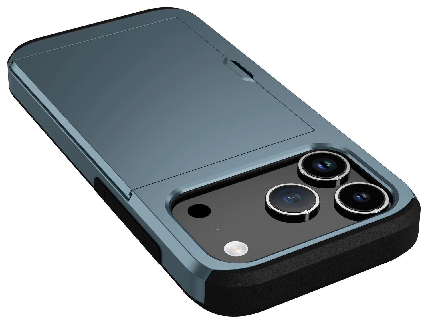 Apple iPhone 17 Pro Max Hoesje met Slider Kaarthouder Back Cover Blauw afbeelding 11