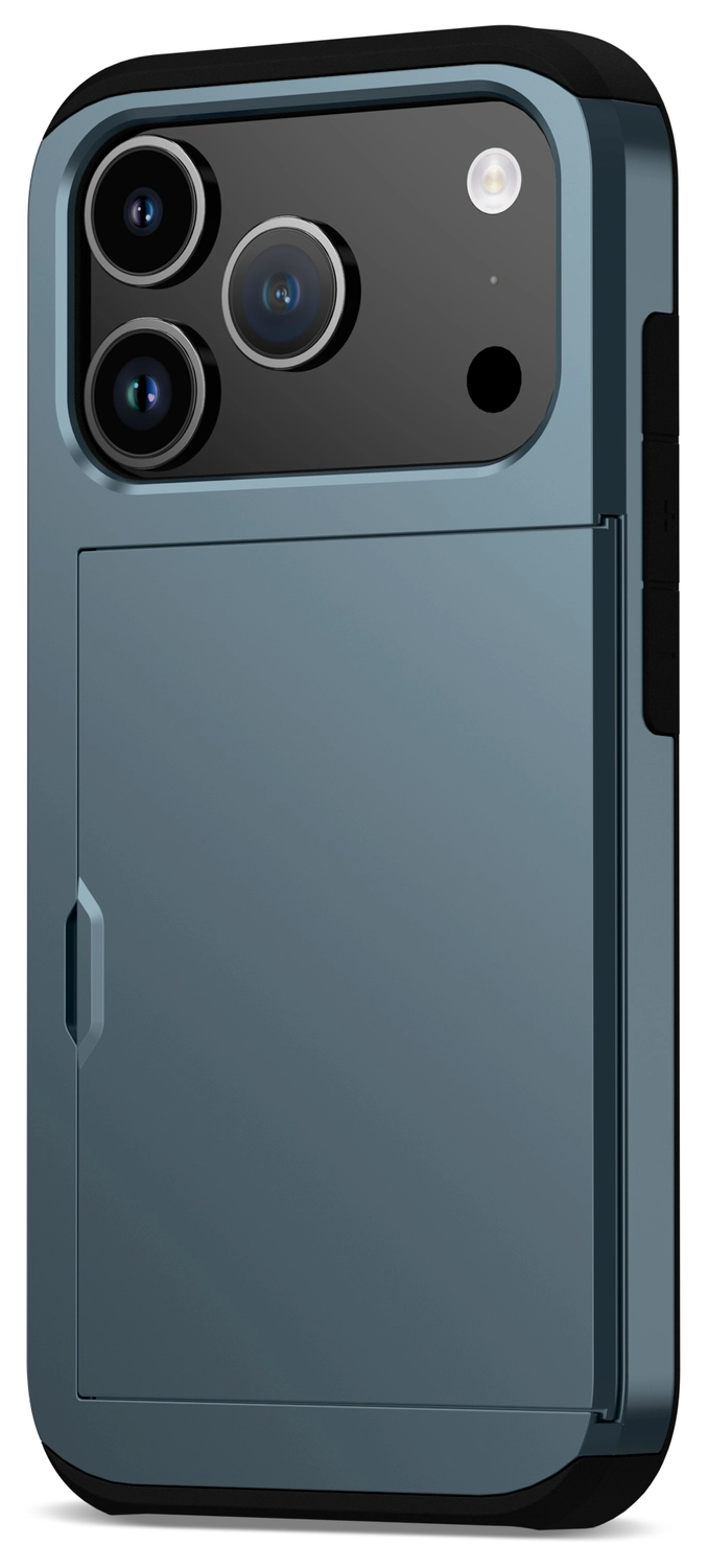 Apple iPhone 17 Pro Max Hoesje met Slider Kaarthouder Back Cover Blauw afbeelding 12