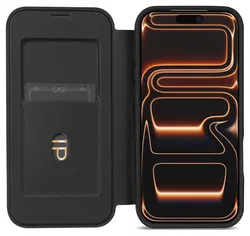 Apple iPhone 17 Pro Max Hoesje met MagSafe Book Case Transparant Zwart afbeelding