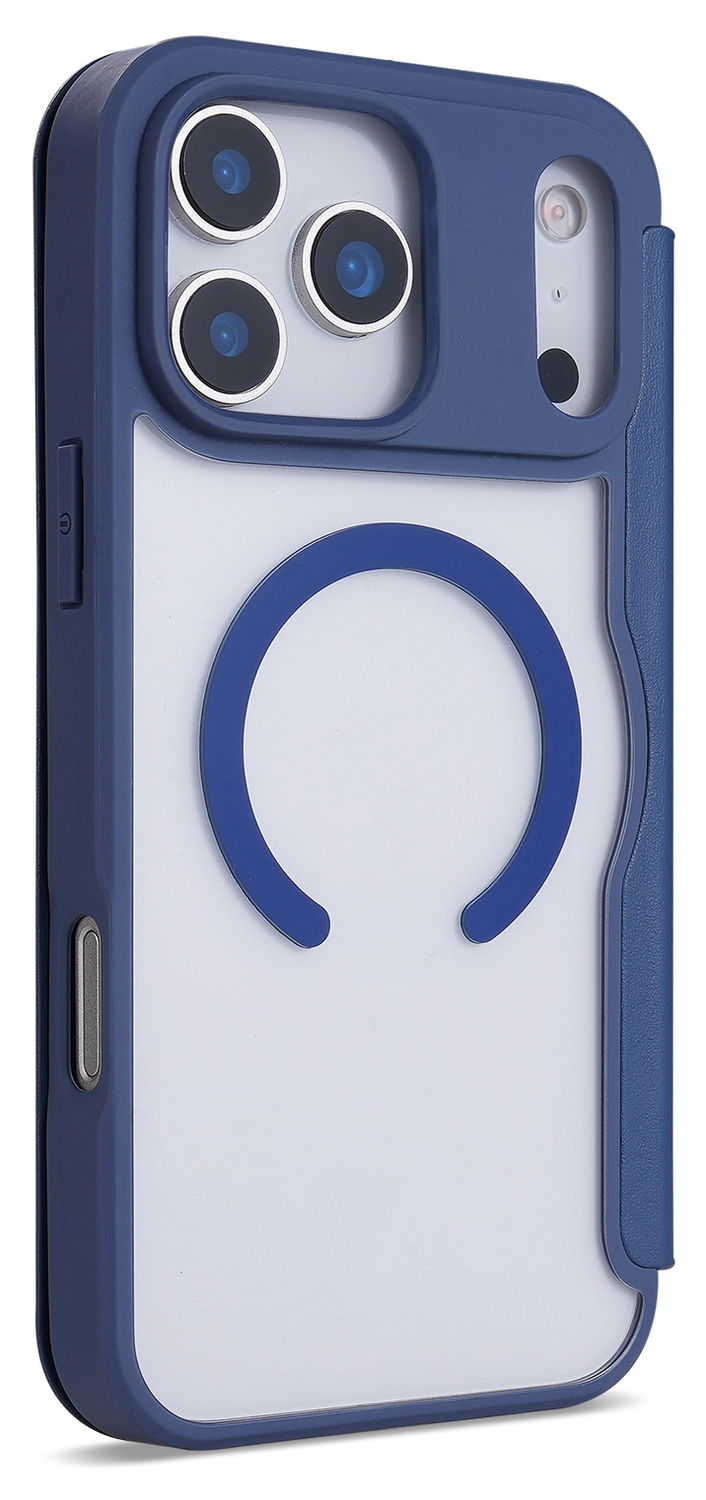 Apple iPhone 17 Pro Max Hoesje met MagSafe Book Case Transparant Blauw afbeelding 5