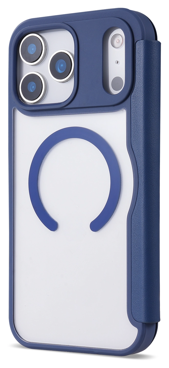 Apple iPhone 17 Pro Max Hoesje met MagSafe Book Case Transparant Blauw afbeelding 8