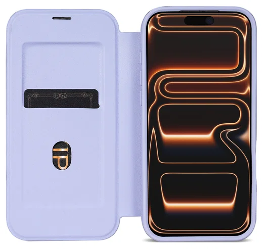 Apple iPhone 17 Pro Max Hoesje met MagSafe Book Case Transparant Paars afbeelding 1